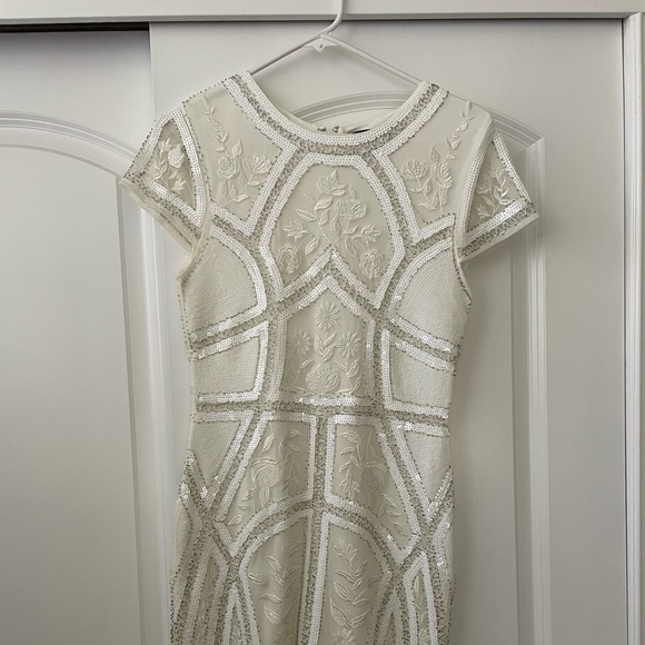 Lulus Spread Your Shine White Sequin Embroidered Bodycon Dress. - Picture 2 of 5